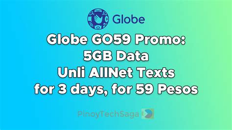 goboost59|Globe Go59: 5GB Data, Unli AllNet Texts for 3 days, for 59 Pesos.